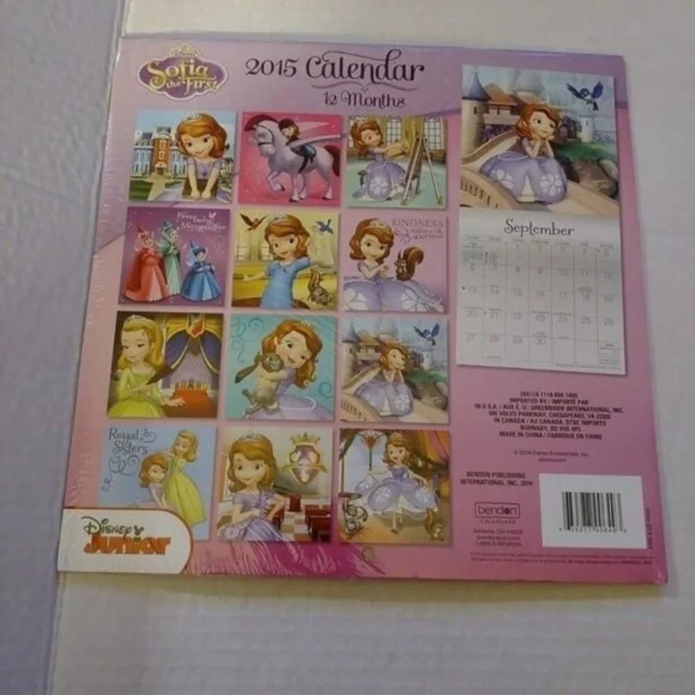 2015 DISNEY SOFIA THE FIRST 12-MONTH CALENDAR-SEALED-NEW-2015-VTG.